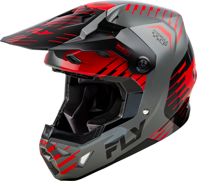 Fly Racing Formula CP Slice Helmet Grey/Red/Black XL with Advanced Impact Protection