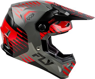 Fly Racing Formula CP Slice Helmet Grey/Red/Black Large - Lightweight Impact-Resistant Motorcycle Helmet