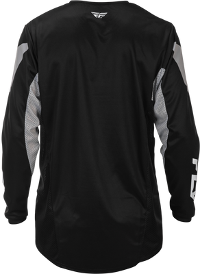 Fly Racing Kinetic Jersey Black/Grey Large - Lightweight Performance Motorcycle Jersey