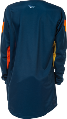 Fly Racing Youth Kinetic Jersey Navy/Orange Ys – Durable Polyester Motorcycle Jersey with Tagless Comfort Collar