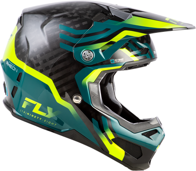 Fly Racing Formula S Carbon Byte Helmet Black Carbon/Teal/Lime XL