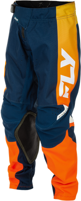 Fly Racing Youth Kinetic Pants Navy and Orange Size 18
