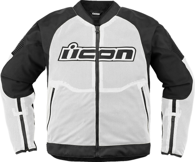 ICON Overlord3 Mesh™ Jacket - White, Medium - Optimized Airflow for Hot Weather Riding