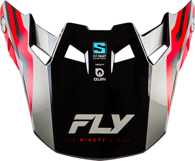 FLY RACING Formula S Carbon Byte Visor in Red Carbon/Red/Grey for XL/2X Helmets
