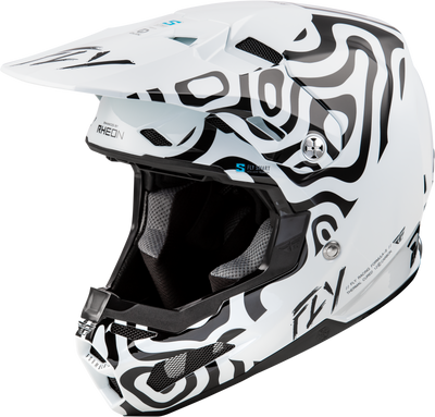 Fly Racing Youth Formula S Carbon Abyss Helmet White/Black YL – Advanced Impact Protection with Crash Detection and Bluetooth Connectivity