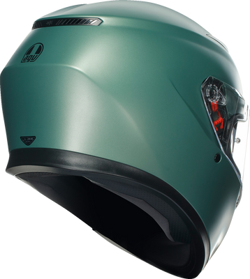 AGV K3 Matte Salvia Green Motorcycle Helmet - Size 2XL with Built-in Sun Visor and Pinlock® Lens