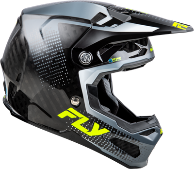 Fly Racing Formula S Carbon Protocol Helmet Black, Carbon/Grey/Hi Vis XL (Part #73-4464X)