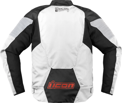 ICON Overlord3™ Jacket in White - Small with D3O® Impact Protection and Mesh Ventilation