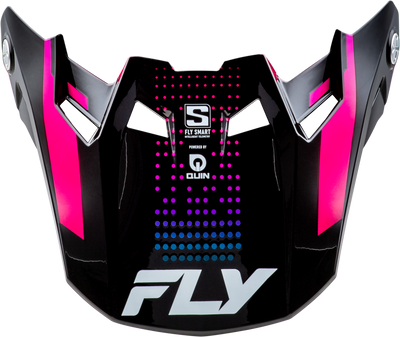 Fly Racing Formula S Carbn Protocol Visor Black Carbon with Blue and Pink Accents, Medium/Large