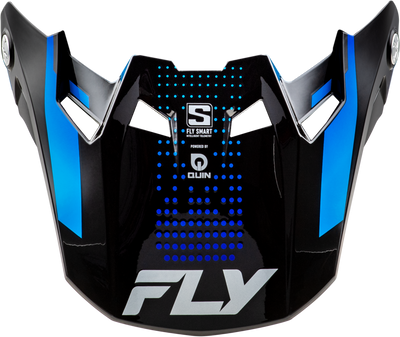 Fly Racing Formula S Carbn Protocol Visor Black Carbon with Blue Yellow Accents