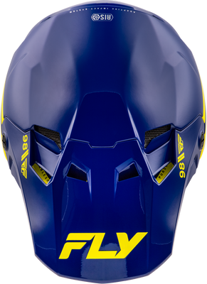 Fly Racing Formula CC Objective Helmet Navy/Yellow XS - Lightweight Impact-Resistant Motorcycle Helmet with Advanced Ventilation and Comfort Features