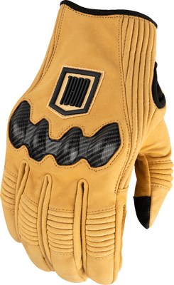 ICON Long Track CX™ Gloves - Tan, 3XL - Durable Synthetic Novobuck Material with Reinforced Palm and Carbon Look Knuckles