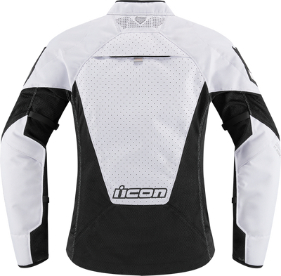ICON Women's Mesh AF Jacket - White Large with D3O Impact Protectors - Part Number 2822-1493