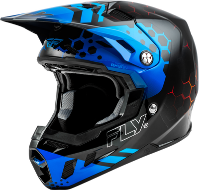 FLY RACING Formula CC Tektonic Helmet Black/Blue/Red – Lightweight Impact-Resistant Motorcycle Helmet