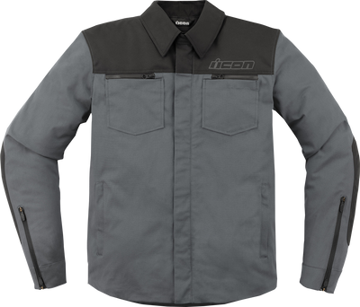 ICON Upstate Canvas CE™ Jacket - Gray, Size Large - Durable Urban Riding Gear