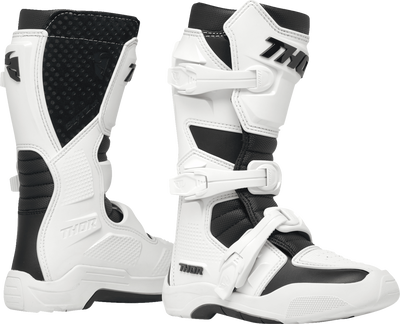 THOR Youth Blitz XR Boots - White/Black US 1 (Part No. 3411-0745)
