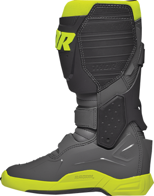 THOR Radial Boots Size 10 - Gray and Fluorescent Yellow, Part Number 3410-2748