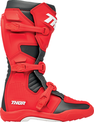 THOR Blitz XR Motorcycle Boots - Red and Charcoal, US Size 8 (Part #3410-3110)