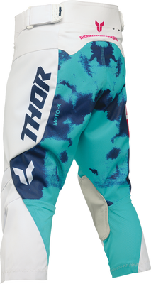 THOR Youth Launchmode Bleach Pants - White/Aqua, Part Number 2903-2624