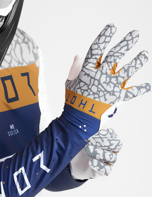THOR Sportmode Bravo Gloves Navy/Copper Large - Part Number 3330-8239