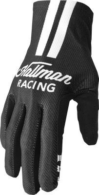 THOR Mainstay Gloves Roosted 2XL - Black and White Motorcycle Riding Gloves