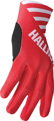 THOR Mainstay Gloves Slice White/Red Medium - Lightweight Motorcycle Riding Gloves with Perforated Clarino® Palm