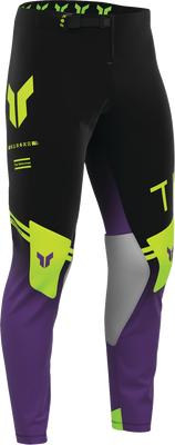 THOR Sportmode Geo Pants Black/Purple US 30 - Durable Stretch Motorcycle Gear with TPU Knee Overlays