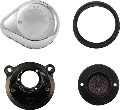 S&S CYCLE Air Stinger Stealth Air Cleaner Kit - Chrome (Part 170-0725A)