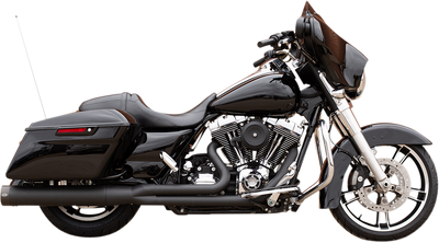 S&S CYCLE 2-into-1 Sidewinder Exhaust System for Harley FL 2007-2016, Black Ceramic - Part #550-0772B