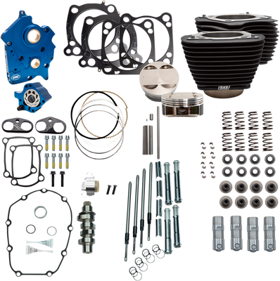 S&S Cycle 128" Power Package for M8 Engines - Chain Drive with Wrinkle Black Finish (Part #310-1105B)