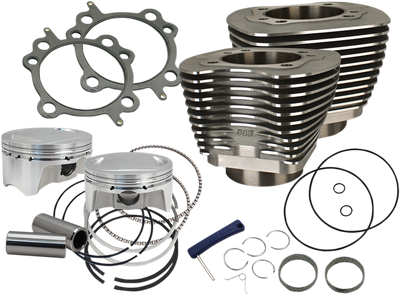 S&S Cycle 4-Inch Big Bore Bolt-In Sidewinder Cylinder Kit – 100 Cubic Inches, Black, Part #910-0646