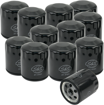 S&S CYCLE Oil Filter 310-0239 – Black, 12-Pack - High-Performance Engine Filtration