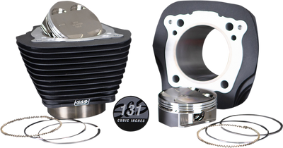 S&S CYCLE 131-Inch Stroker Cylinder & Piston Kit for M8 Engines - Wrinkle Black Finish