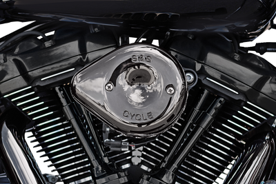 S&S CYCLE Stealth Mini Teardrop Air Cleaner for M8 - Lava Chrome (Part No. 170-0782)