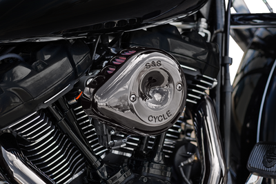 S&S CYCLE Stealth Mini Teardrop Air Cleaner for M8 - Lava Chrome (Part No. 170-0782)