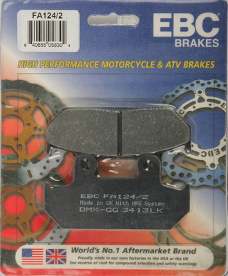 EBC FA124/2 Brake Pads for Honda NX650, VT600C Shadow VLX, and GL1500A Gold Wing