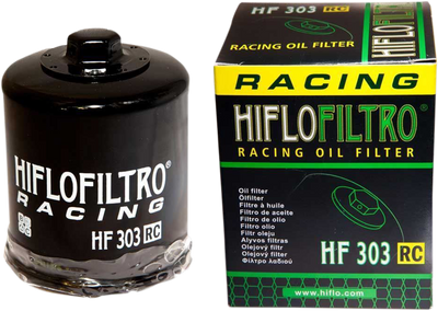 HIFLOFILTRO Racing Oil Filter HF303RC - Heavy Duty Steel Canister with Tri-Fiber Media
