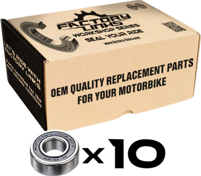 Factory Links WBE-J-009 Wheel Bearings – Double Seal 6904 2RS – 20x37x9 - Pack of 10
