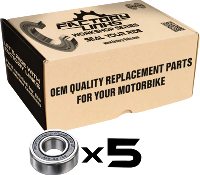 Factory Links WBE-E-040 Wheel Bearings - Double Seal 6302 2RS - 15x42x13 (5 Pack)