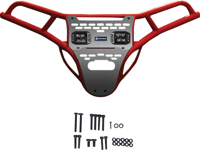 RAVEK Front Bumper and Skid Plate with White Lights for Polaris RZR – Part 64-317RDL