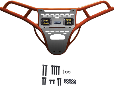 RAVEK Front Bumper and Skid Plate with Amber Lights for Polaris RZR 64-317ORLA