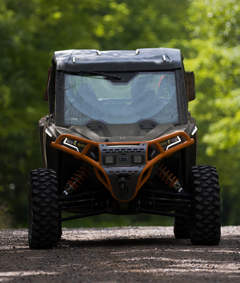 RAVEK Front Bumper and Skid Plate with White Lights for Polaris RZR 64-317ORL