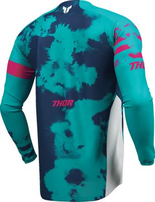 THOR Launchmode Bleach Jersey White/Aqua Small - Part Number 2910-8406