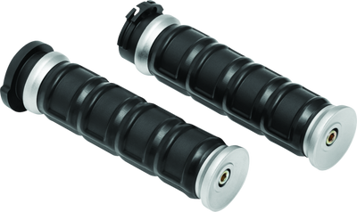 Kuryakyn Dillinger Grips Dual Cable Silver - Part 6672 for Powersports Vehicles