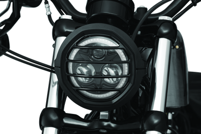 Kuryakyn Dillinger Headlight Trim 5-3/4 Inches Black - Stylish Aluminum Replacement for Powersports Vehicles