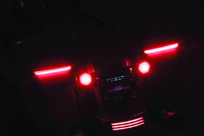 Kuryakyn Tracer LED Rear Turn Signal Inserts with Red/Red Smoke Lens for Harley Davidson Street Glide and Road Glide