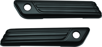 Kuryakyn Tri-Line Saddlebag Hinge Covers for Harley-Davidson Touring Models in Gloss Black