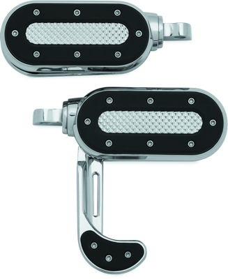 Kuryakyn Heavy Industry Switchblade Footpegs with Adapter Chrome – Versatile PowerSports Foot Support for Harley-Davidson Models