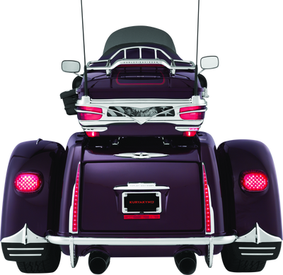 Kuryakyn Rear Mud Flaps for Trikes with Chrome Accents – Fits Harley Davidson Tri Glide Ultra Classic and Street Glide Trike Models
