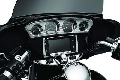 Kuryakyn Tri-Line Gauge Trim for 14-Up Harley Davidson Touring Models - Chrome Part #7284